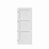 Codel Doors 32" x 96" x 1-3/8" Primed 3-Panel Equal Panel Interior Shaker 4-9/16" RH Prehung Door w/Black Hinges 2880pri8433RH1D4916